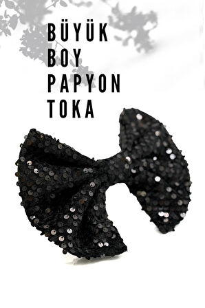 Saç Tokası - Büyük Boy Pullu Saç Tokası P Siyah