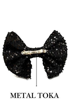 Saç Tokası - Büyük Boy Pullu Saç Tokası P Siyah