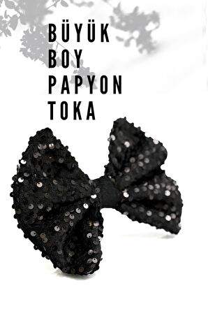 Saç Tokası - Büyük Boy Pullu Saç Tokası K Siyah