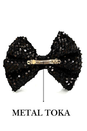 Saç Tokası - Büyük Boy Pullu Saç Tokası K Siyah