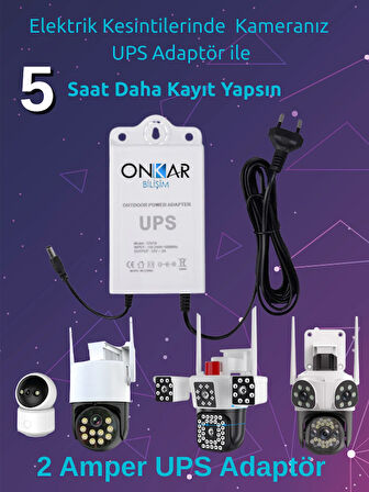 12 Volt Voltaj Korumalı Şarjlı Güç Kaynağı Ups Kamera Adaptörü