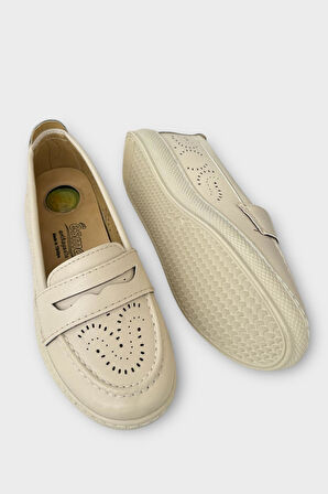 Kadın Ortopedik Yumuşak Comfort Casual Ayakkabı BEJ
