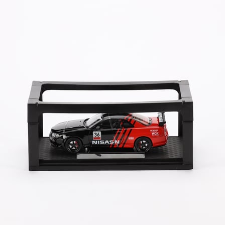 1:24 Ölçek Sesli Işıklı 4 Kapısı Kaput ve Bagajı Açılan Stantlı Model Araç Gtr Siyah Kırmızı