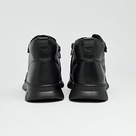 Hakiki Deri Fermuarlı Kadın Bot 