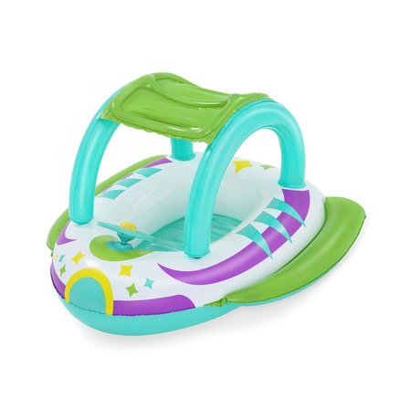 Bestway Plaj Oyuncak Çocuk Şişme Bot Gölgelikli Direksiyon 107X112Cm Bw34149 (Karışık Renk, 1 Adet)