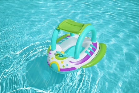 Bestway Plaj Oyuncak Çocuk Şişme Bot Gölgelikli Direksiyon 107X112Cm Bw34149 (Karışık Renk, 1 Adet)