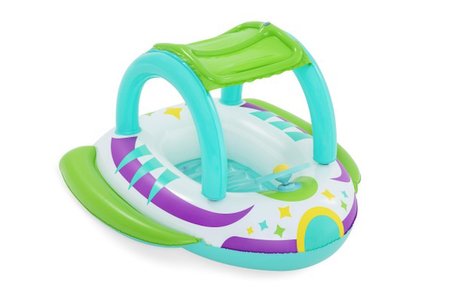 Bestway Plaj Oyuncak Çocuk Şişme Bot Gölgelikli Direksiyon 107X112Cm Bw34149 (Karışık Renk, 1 Adet)