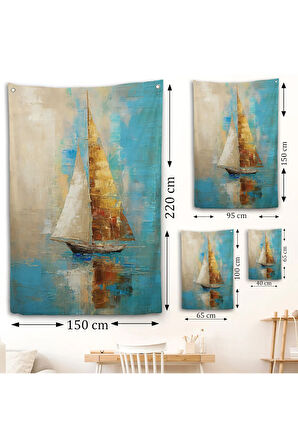 Denizdeki Yelkenli Duvar Örtüsü-7541
