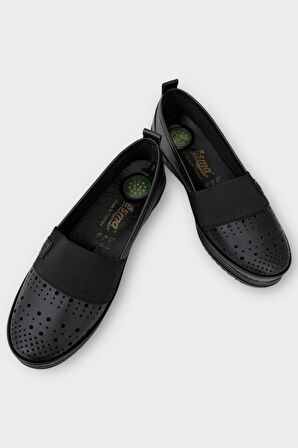 Kadın Ortopedik Lastik Detay Comfort Günlük Ayakkabı SİYAH