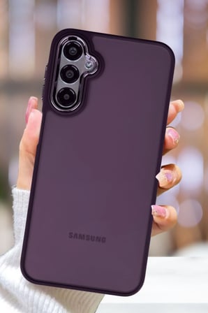 Samsung Galaxy A14 Kılıf Metal Çerçeve Hassas Butonlu Renkli Buzlu Şeffaf Transparan Kapak - MOR