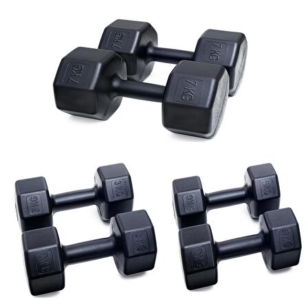 BesinistanbulPS SPOR 3 ÇİFT DAMBIL SET 3 KG + 5 KG + 7 KG