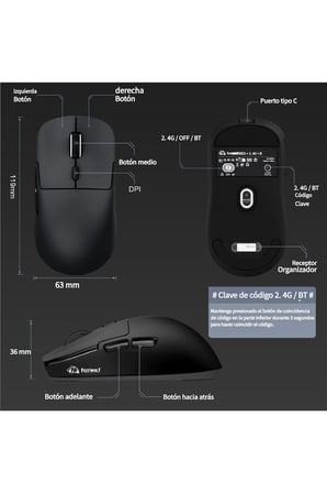 Freewolf A6 Kablosuz Oyuncu Mouse PAW3311 1000 Hz 24000 DPI Profesyonel Bluetooth Üç Modlu Bağlantı