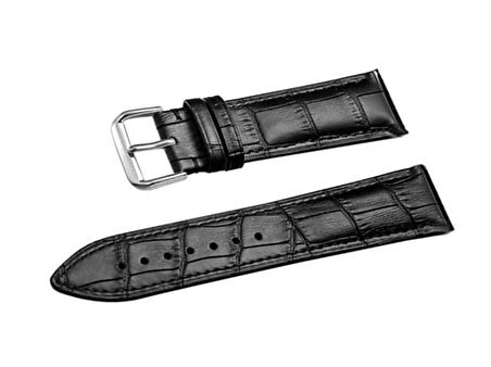 Fado&Her Saate Uygun Yarım Kroko Hakiki Deri Saat Kordonu 24 mm (152)  siyah