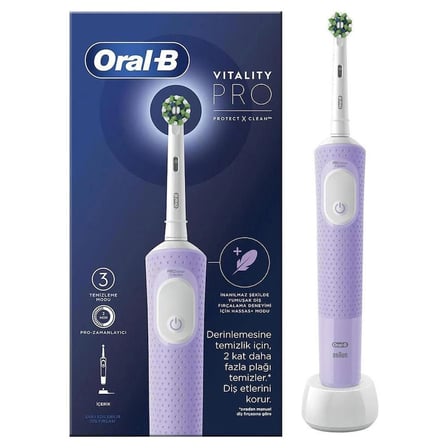 Oral-B D103 Vitality Pro Cross Action Şarjlı Diş Fırçası (Lila)