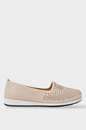 Kadın Ortopedik Delikli Comfort Günlük Ayakkabı BEJ