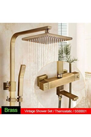 Banyo Bataryası Duş Seti Antik Bronz Termastatlı Yeni Ürün 5 Yıl Garantili Yeni Model