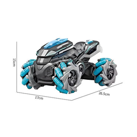 2.4GHz Uzaktan Kumandalı 7.4V Şarjlı Işıklı Duman Atan 360 Derece Dönebilen Akrobat Motosiklet Araba