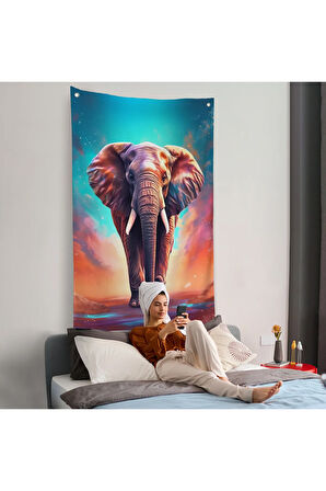 Yürüyen Fil Duvar Örtüsü-7546