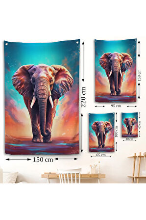 Yürüyen Fil Duvar Örtüsü-7546