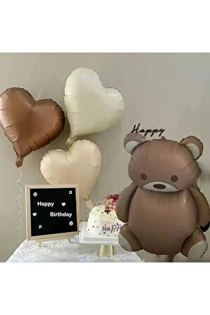 RETRO RENK AYICIK VE KALP FOLYO BALON SET