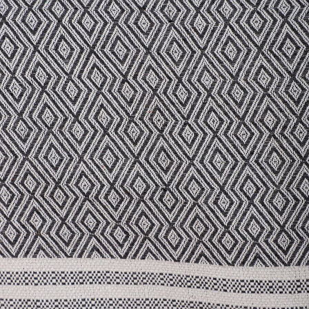 Natural Buldan İşi Kolları Örten Kaymaz Kanepe Çekyat Koltuk Örtüsü 180x300 cm Pamuk Dokuma - ANTRASİT 