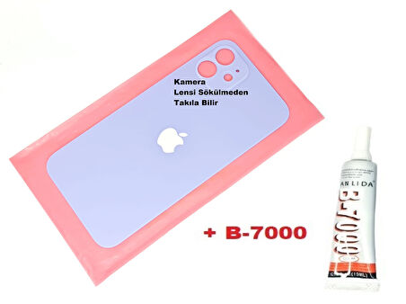 Tkgz İPhone 12 Arka Pil Batarya Kapağı (CAM+B-7000) MAVİ