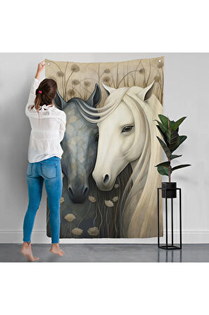 At Çifti Duvar Örtüsü-7549