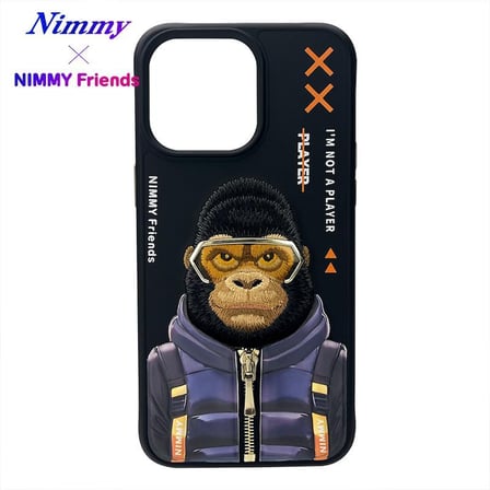 Premium iPhone 15 Pro Gorilla Desenli Silikon Kılıf 2.0 3D Cep Koruyucu Telefon Süsü Mobil Koruma