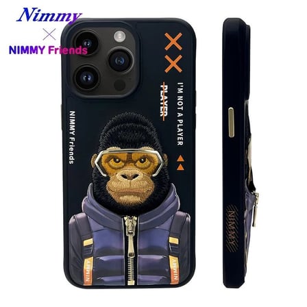 Premium iPhone 15 Pro Gorilla Desenli Silikon Kılıf 2.0 3D Cep Koruyucu Telefon Süsü Mobil Koruma