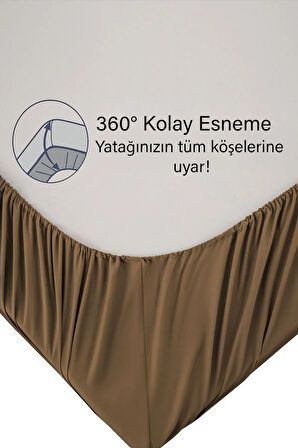 | Ranforce | Pamuklu Tek / Çift Kişilik Kahverengi Lastikli Çarşaf | 14 Renk | Fıtted |