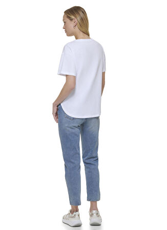 Dkny Jeans Bisiklet Yaka Baskılı Beyaz Kadın T-Shirt E31FMQ1Q