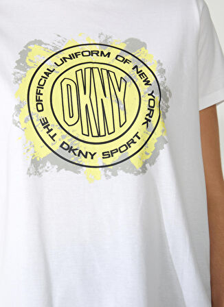 Dkny Jeans Bisiklet Yaka Baskılı Beyaz Kadın T-Shirt DP2T9247