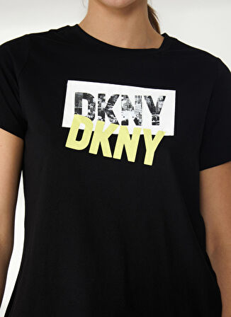 Dkny Jeans Bisiklet Yaka Baskılı Siyah Kadın T-Shirt DP2T9243