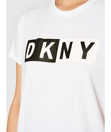 Kadın Two Tone Bisiklet Yaka T-Shirt-Beyaz | XS