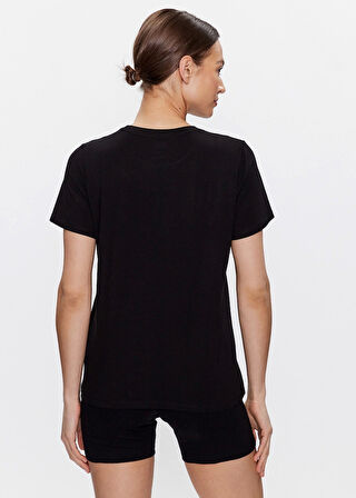 Kadın Logo Baskılı T-Shirt-Siyah | XS