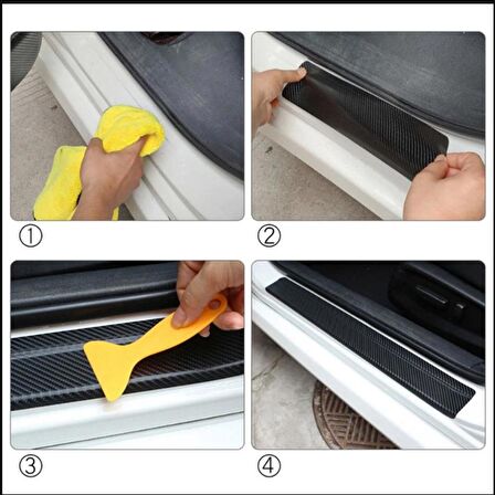 Tofaş Sticker Karbon Kapı Eşiği Oto Sticker 4 Lü Set