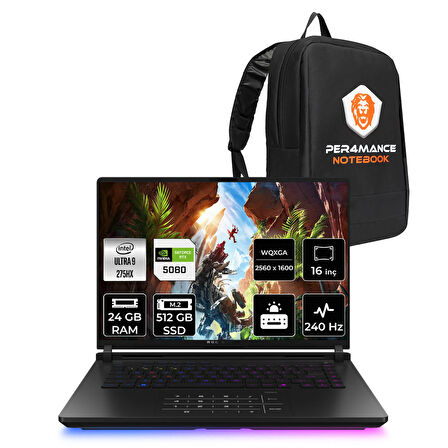 Asus ROG Strix G16 Ultra 9 275HX 24GB 512GB SSD RTX5080/16GB 175W 240HZ 16'' 2.5K FDOS Gaming & PER4