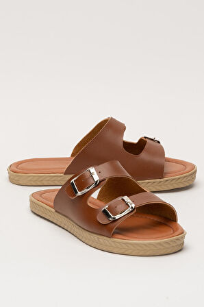 Kadın Çift Bant Ayarlanabilr Tokalı Terlik TABA