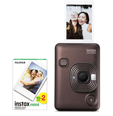 Fujifilm Instax Mini LiPlay Hybrid Deep Bronze Fotoğraf Makinesi 20'li Film Seti