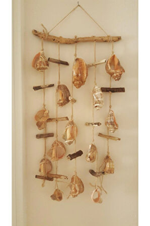 Deniz Kabuğu Gongaz Figürlü Rüzgar Çanı Yan