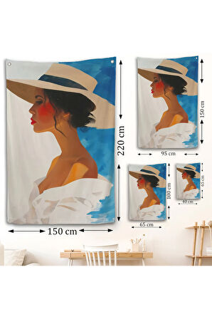 Güzel Retro Kadın Duvar Örtüsü-7557