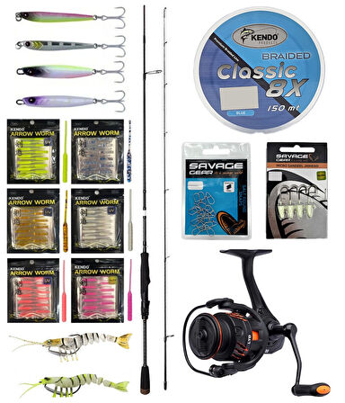 Yek Outdoor LRF Olta Seti Savage Gear SG2 Ultra Light Game 2.13M 2-10GR 2 Parça&Savage Gear Orange LTD 2500 FD 8+1BB Olta Makinesi