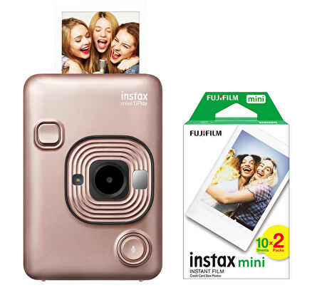 Fujifilm Instax mini LiPlay Hybrid Blush Gold Fotoğraf Makinesi ve 20'li Mini Film