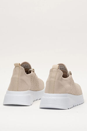 Kadın Ortopedik Taban Triko Günlük Spor Ayakkabı BEJ