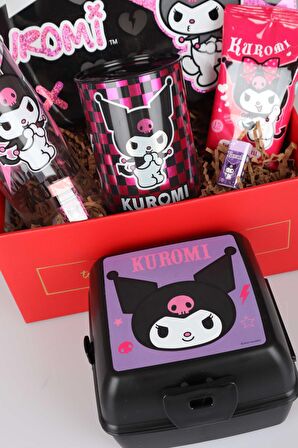 YENİ SEZON LİSANSLI KUROMI GIFT BOX ÖZEL KUTULU 700 ML MATARA,BESLENME KABI İLE KIRTASİYE OKUL SETİ