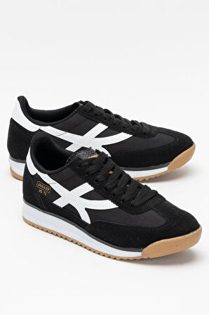 Kadın Denye Kumaş Günlük Spor Ayakkabı SİYAH - BEYAZ