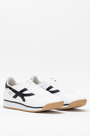 Kadın Denye Kumaş Günlük Spor Ayakkabı BEYAZ - SİYAH