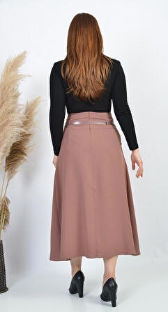 SORALLİNE KADIN MEVSİMLİK CEPLİ PİLELİ ETEK 90 CM BOYUNDA 755 ETAMİN DESEN GÜL