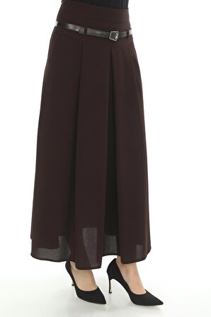 SORALLİNE KADIN ETEK 755 ETAMİN DESEN KAHVE BAHARLIK