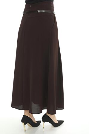 SORALLİNE KADIN ETEK 755 ETAMİN DESEN KAHVE BAHARLIK